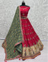 Designer Wedding Wear Heavy Net Lehenga Choli Collection Pink Gadhawal Silk Lehenga Choli Front View