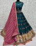 Designer Wedding Wear Heavy Net Lehenga Choli Collection Blue Gadhawal Silk Lehenga Choli Front View