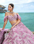Designer Wedding Wear Heavy Net Lehenga Choli Collection Mauve Organza Lehenga Choli Back View