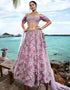 Designer Wedding Wear Heavy Net Lehenga Choli Collection Mauve Organza Lehenga Choli Front View