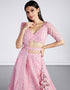 Designer Wedding Wear Heavy Net Lehenga Choli Collection Pink Net Lehenga Choli Back View