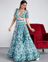 Designer Wedding Wear Heavy Net Lehenga Choli Collection Turquoise Net Lehenga Choli Front View