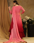 Traditional Function Wear Faux Georgette Suit Collection Pink Faux Georgette Sharara Straight Close-up View