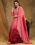 Traditional Function Wear Faux Georgette Suit Collection Pink Faux Georgette Sharara Straight Front View