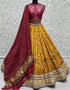 Heavy Designer Wedding Wear Silk Lehenga Choli Maroon Silk Lehenga Choli Front View