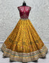 Heavy Designer Wedding Wear Silk Lehenga Choli Maroon Silk Lehenga Choli Close-up View