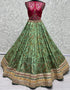 Heavy Designer Wedding Wear Silk Lehenga Choli Maroon Silk Lehenga Choli Close-up View