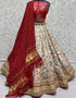 Heavy Designer Wedding Wear Silk Lehenga Choli Red Silk Lehenga Choli Front View