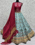 Heavy Designer Wedding Wear Silk Lehenga Choli Maroon Silk Lehenga Choli Front View