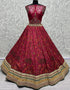 Heavy Designer Wedding Wear Silk Lehenga Choli Pink Silk Lehenga Choli Close-up View