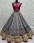 Heavy Designer Wedding Wear Silk Lehenga Choli Maroon Silk Lehenga Choli Close-up View