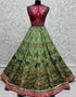 Heavy Designer Wedding Wear Silk Lehenga Choli Maroon Silk Lehenga Choli Close-up View