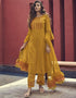 Designer Party Wear Readymade Salwar Suit Mustard Viscose Pant Straight Front View