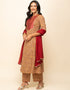 Trendy Designer Party Wear Readymade Salwar Suit Brown Cotton Pant Straight Side View