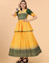 Trendy Party Wear Readymade Gown Yellow Silk Gown Side View