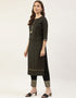 Designer Party Wear Readymade Salwar Suit Black Crepe Pant Straight Side View