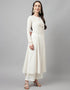 Designer Party Wear Readymade Salwar Suit White Cotton Pant Straight Side View