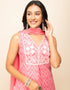 Designer Party Wear Readymade Salwar Suit Pink Cotton Palazzo Straight Back View