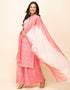 Designer Party Wear Readymade Salwar Suit Pink Cotton Palazzo Straight Side View
