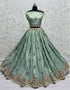 Heavy Designer Wedding Wear Bride Lehenga Choli Cadet Dolla Silk Lehenga Choli Close-up View