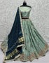Heavy Designer Wedding Wear Bride Lehenga Choli Cadet Dolla Silk Lehenga Choli Front View