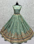 Heavy Designer Wedding Wear Bride Lehenga Choli Cadet Dolla Silk Lehenga Choli Close-up View