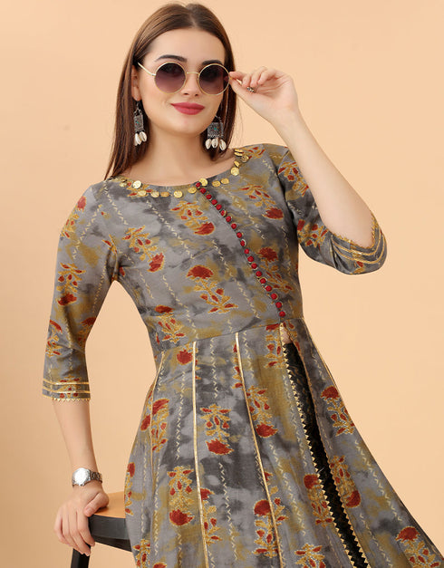 Designer Party Wear Readymade Salwar Suit Dusty Gold Viscose Sharara Suit Back View