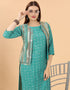 Designer Party Wear Readymade Salwar Suit Sea Green Viscose Sharara Suit Back View