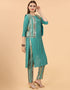 Designer Party Wear Readymade Salwar Suit Sea Green Viscose Sharara Suit Side View