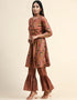 Designer Party Wear Readymade Salwar Suit Dusty Peach Viscose Sharara Straight Side View