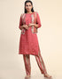 Designer Party Wear Readymade Salwar Suit Peach Viscose Sharara Straight Front View