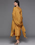 Designer Party Wear Readymade Salwar Suit Mustard Viscose Pant Straight Close-up View