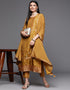 Designer Party Wear Readymade Salwar Suit Mustard Viscose Pant Straight Side View