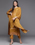 Designer Party Wear Readymade Salwar Suit Mustard Viscose Pant Straight Front View