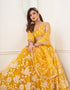 Trendy Designer Party Wear Lehenga Choli Mustard Butterfly Net Lehenga Choli Back View