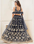 Trendy Designer Party Wear Lehenga Choli Black Butterfly Net Lehenga Choli Close-up View