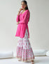 Trendy Designer Party Wear Readymade Salwar Suit Collection Pink Rayon Sharara Suit Back View