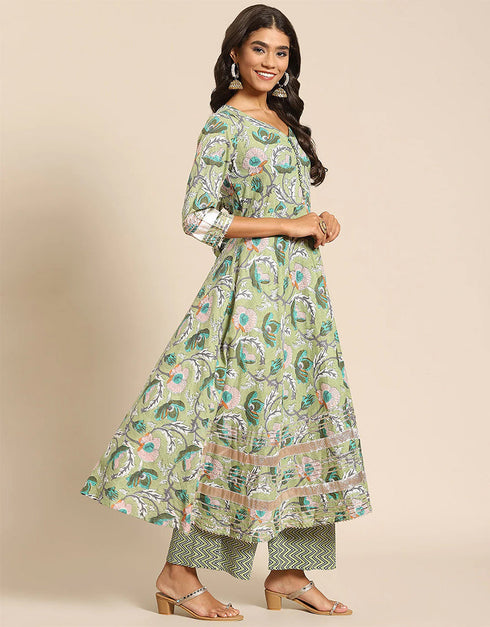 Trendy Designer Party Wear Readymade Salwar Suit Collection Olive Rayon Palazzo Straight Back View