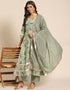 Trendy Designer Party Wear Readymade Salwar Suit Collection Olive Rayon Palazzo Straight Side View
