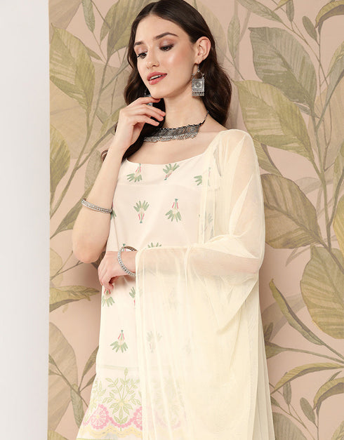 Trendy Function Readymade Suit Collection Yellow Crepe Sharara Suit Back View