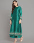 Trendy Function Readymade Suit Collection Sea Green Art Silk Palazzo Straight Back View