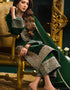 Traditional Party Wear Velvet Salwar Suit Green Velvet Palazzo Straight Close-up View