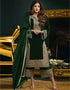 Traditional Party Wear Velvet Salwar Suit Green Velvet Palazzo Straight Front View