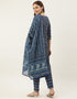 Trendy Function Readymade Suit Collection Blue Cotton Pant Straight Close-up View