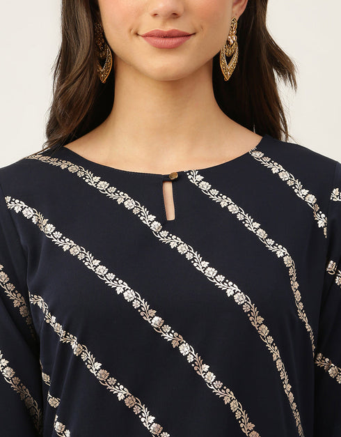 Trendy Function Readymade Suit Collection Black Crepe Pant Straight Back View