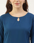 Trendy Function Readymade Suit Collection Blue Crepe Pant Straight Back View