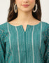 Trendy Function Readymade Suit Collection Teal Crepe Palazzo Straight Back View