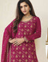 Designer Traditional Wear Viscose Chinon Salwar Suit Pink Viscose Chinon Palazzo Suit Close-up View