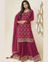 Designer Traditional Wear Viscose Chinon Salwar Suit Pink Viscose Chinon Palazzo Suit Front View