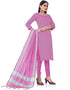 Traditional Party Wear Heavy Salwar Suit Pink Cotton Pant Straight Back View